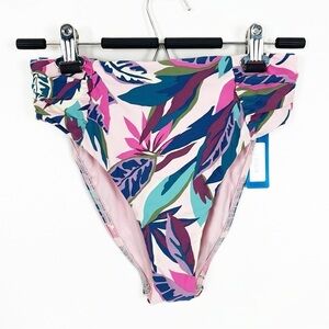 New Birdsong by Bare Necessities Tahitian Jungle Ruched High-Waist Bikini Bottom